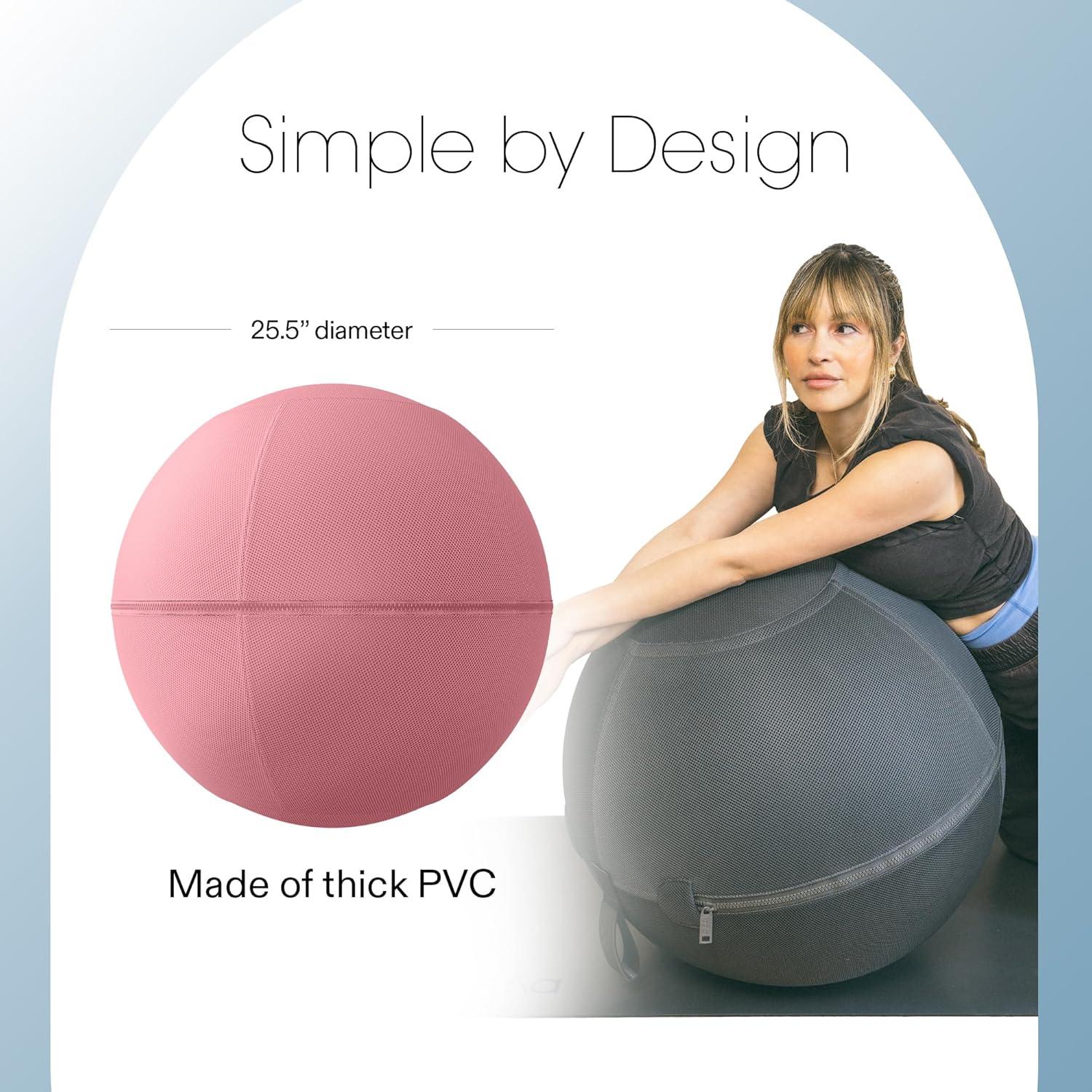 image:imageBala Balance Ball Exercise Ball Chair for Yoga Pilates Barre Core Strengthening amp Physical Therapy Womens Gym Equipment amp Workout AccessoriesBlush