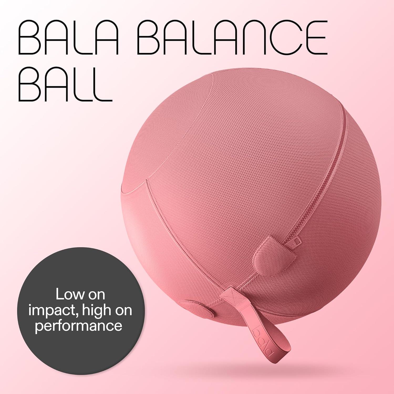 image:imageBala Balance Ball Exercise Ball Chair for Yoga Pilates Barre Core Strengthening amp Physical Therapy Womens Gym Equipment amp Workout AccessoriesBlush