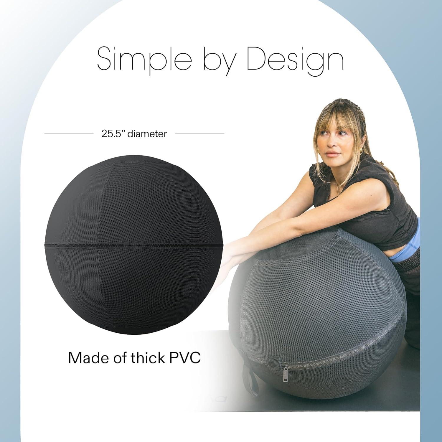 image:imageBala Balance Ball Exercise Ball Chair for Yoga Pilates Barre Core Strengthening amp Physical Therapy Womens Gym Equipment amp Workout AccessoriesCharcoal