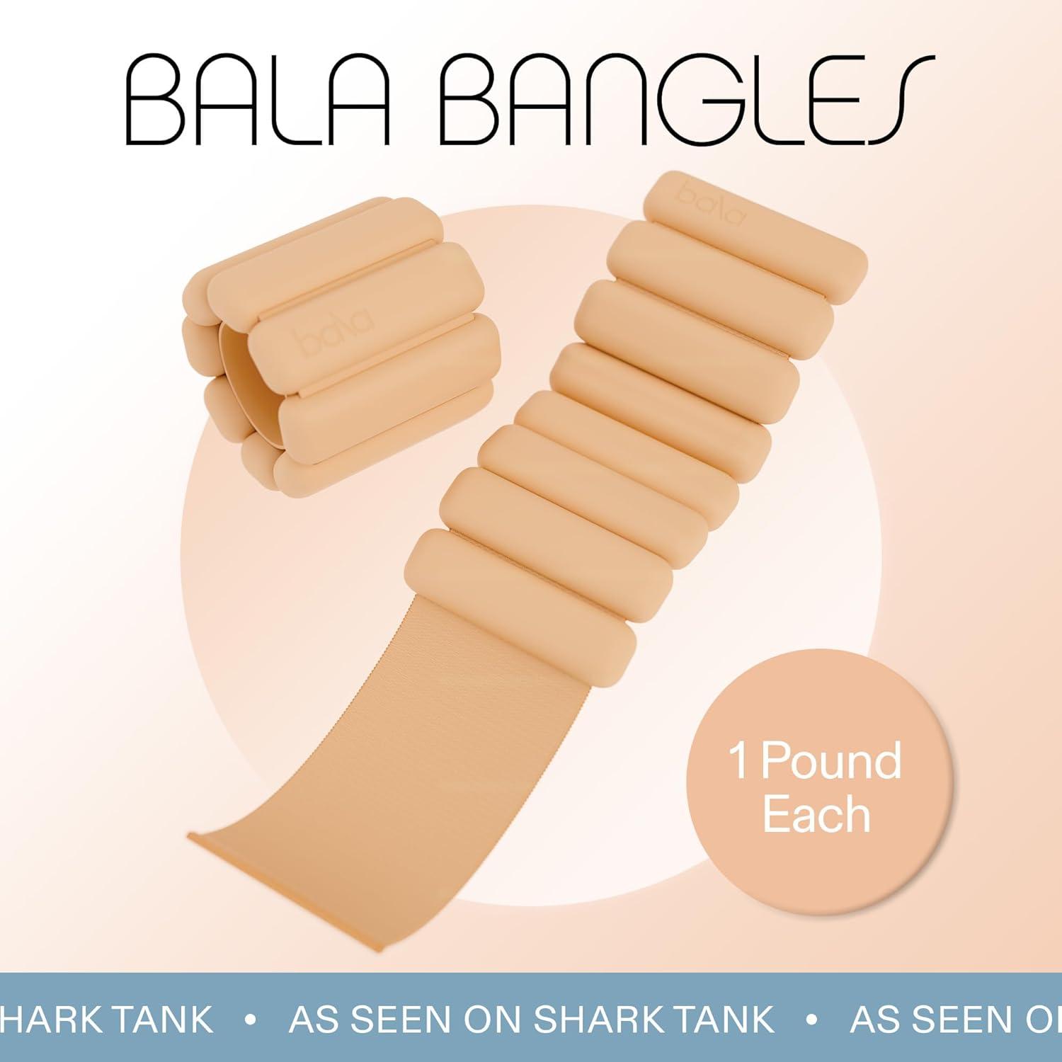 image:imageBala Bangles Wrist amp Ankle Weights for Women amp Men Sand 1 Pound Adjustable Silicone Weighted Bracelet Set for Gym Yoga Pilates Cardio amp Strength Training Wearable Arm amp Leg Workout Weights