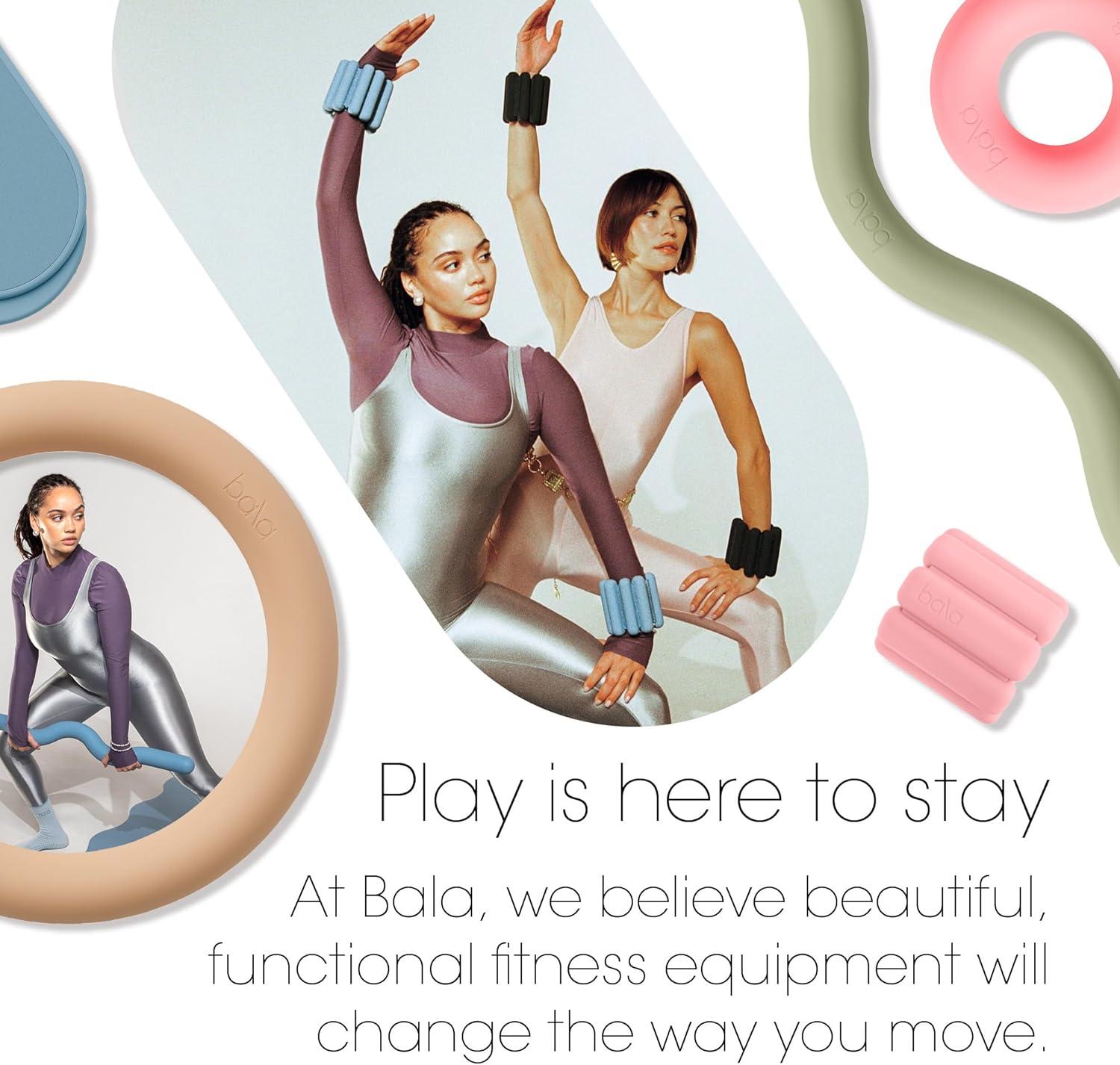 image:imageBala Bangles Wrist amp Ankle Weights for Women amp Men Sand 1 Pound Adjustable Silicone Weighted Bracelet Set for Gym Yoga Pilates Cardio amp Strength Training Wearable Arm amp Leg Workout Weights