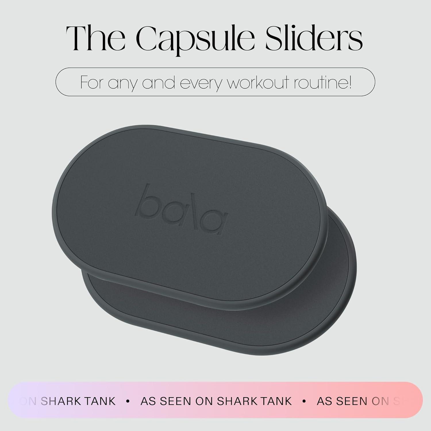 image:imageBala Capsule Sliders for Working Out Core Workout Sliders Floor Exercise Sliders amp Fitness Gliders for Squats Lunges amp Pushup Variations Strength Slides for Yoga Pilates amp AerobicsCharcoal