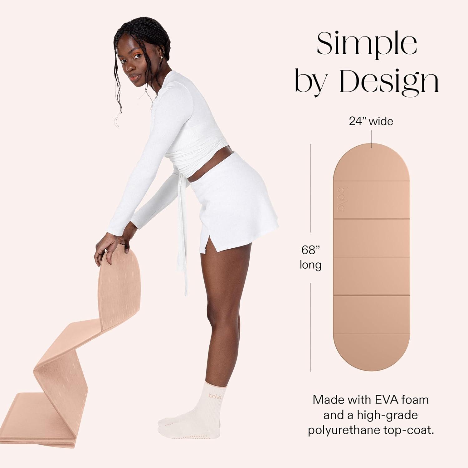 image:imageBala Compact Workout Mat for Gym 12MM Thick SlipResistant amp Sweat Absorbing Yoga Mat for Pilates Core Training amp Exercise Home Fitness Essentials for Women amp Men TravelFriendlySand
