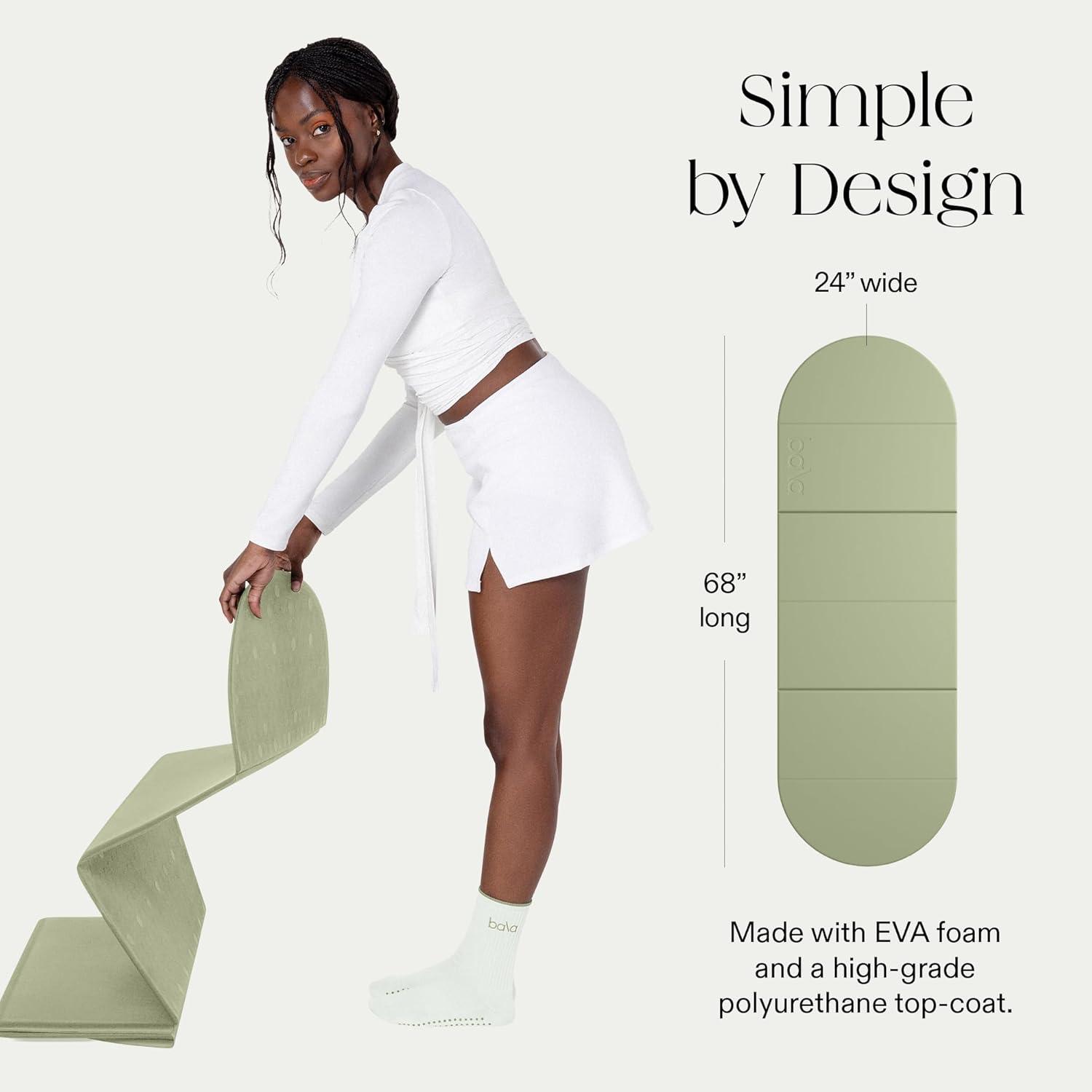 image:imageBala Compact Workout Mat for Gym 12MM Thick SlipResistant amp Sweat Absorbing Yoga Mat for Pilates Core Training amp Exercise Home Fitness Essentials for Women amp Men TravelFriendlySage