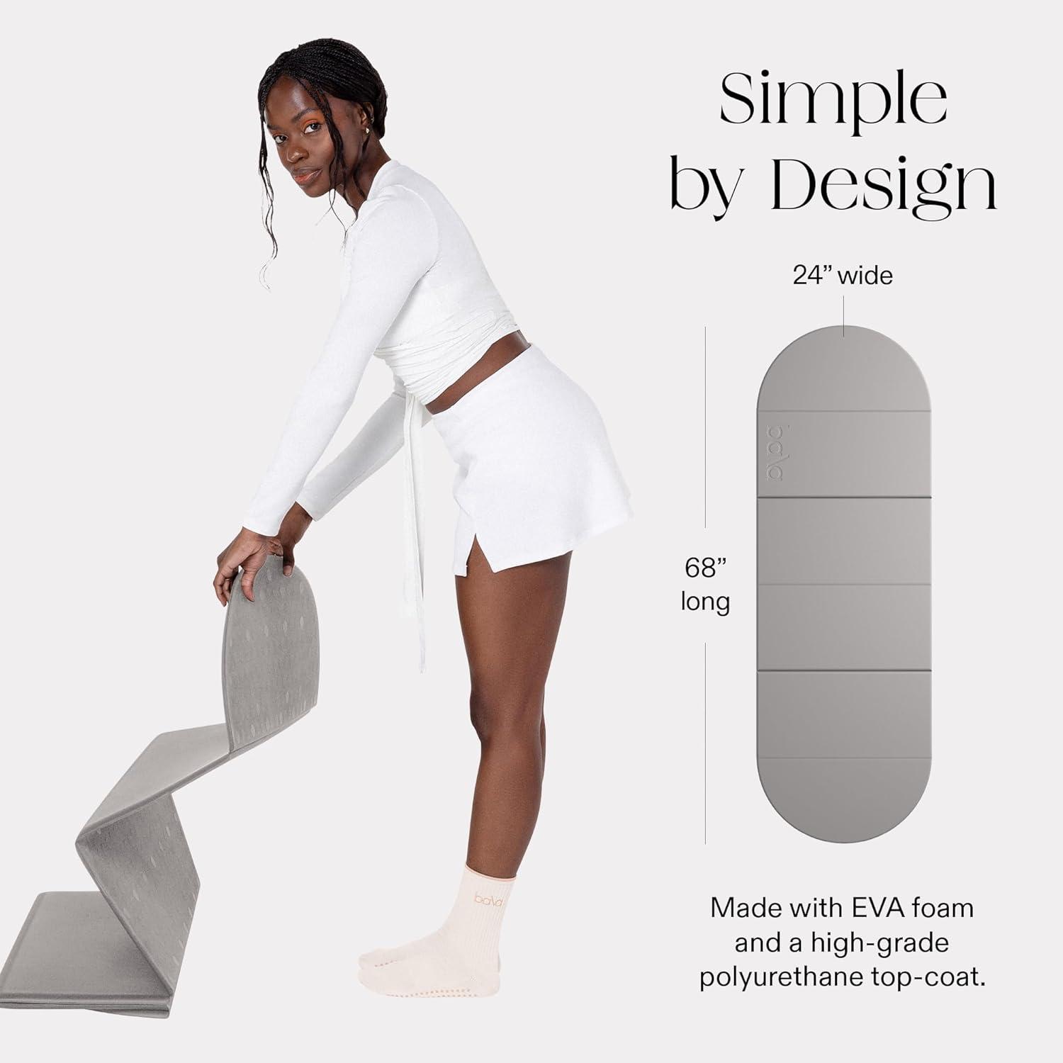 image:imageBala Compact Workout Mat for Gym 12MM Thick SlipResistant amp Sweat Absorbing Yoga Mat for Pilates Core Training amp Exercise Home Fitness Essentials for Women amp Men TravelFriendlyHeather