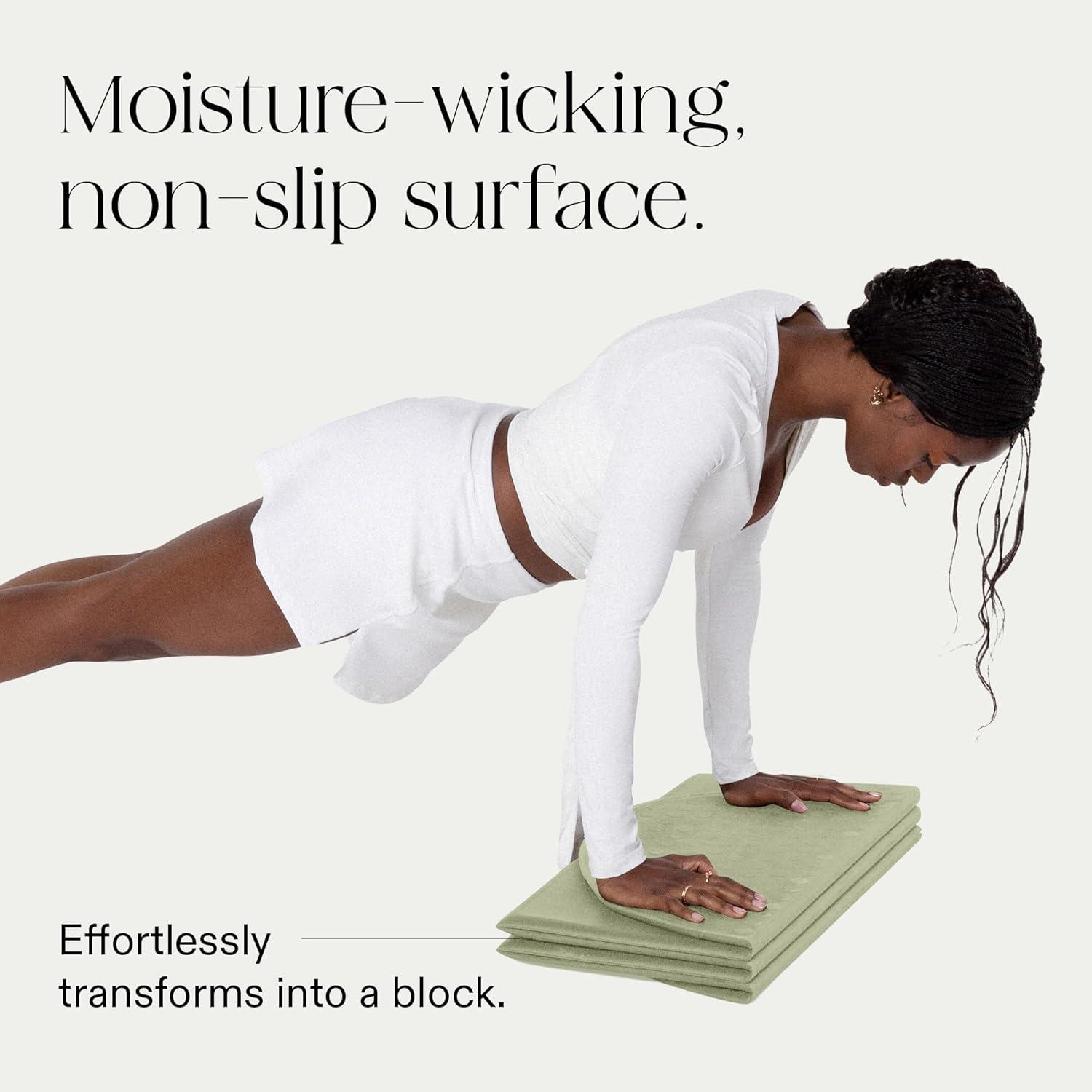 image:imageBala Compact Workout Mat for Gym 12MM Thick SlipResistant amp Sweat Absorbing Yoga Mat for Pilates Core Training amp Exercise Home Fitness Essentials for Women amp Men TravelFriendlySage