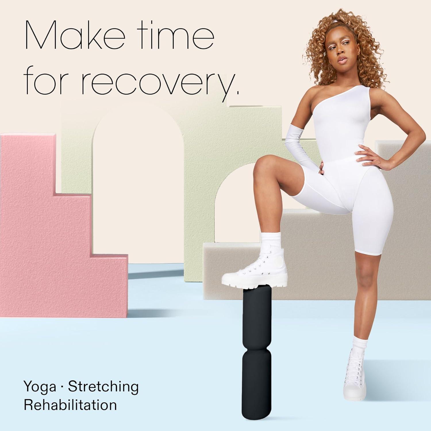 image:imageBala Hourglass Foam Roller Charcoal Soft Density Back Roller Foam for Physical Therapy Deep Tissue Muscle Massage Flexibility amp Stretching Workout Roller for Yoga Neck Back amp Legs ExerciseCharcoal