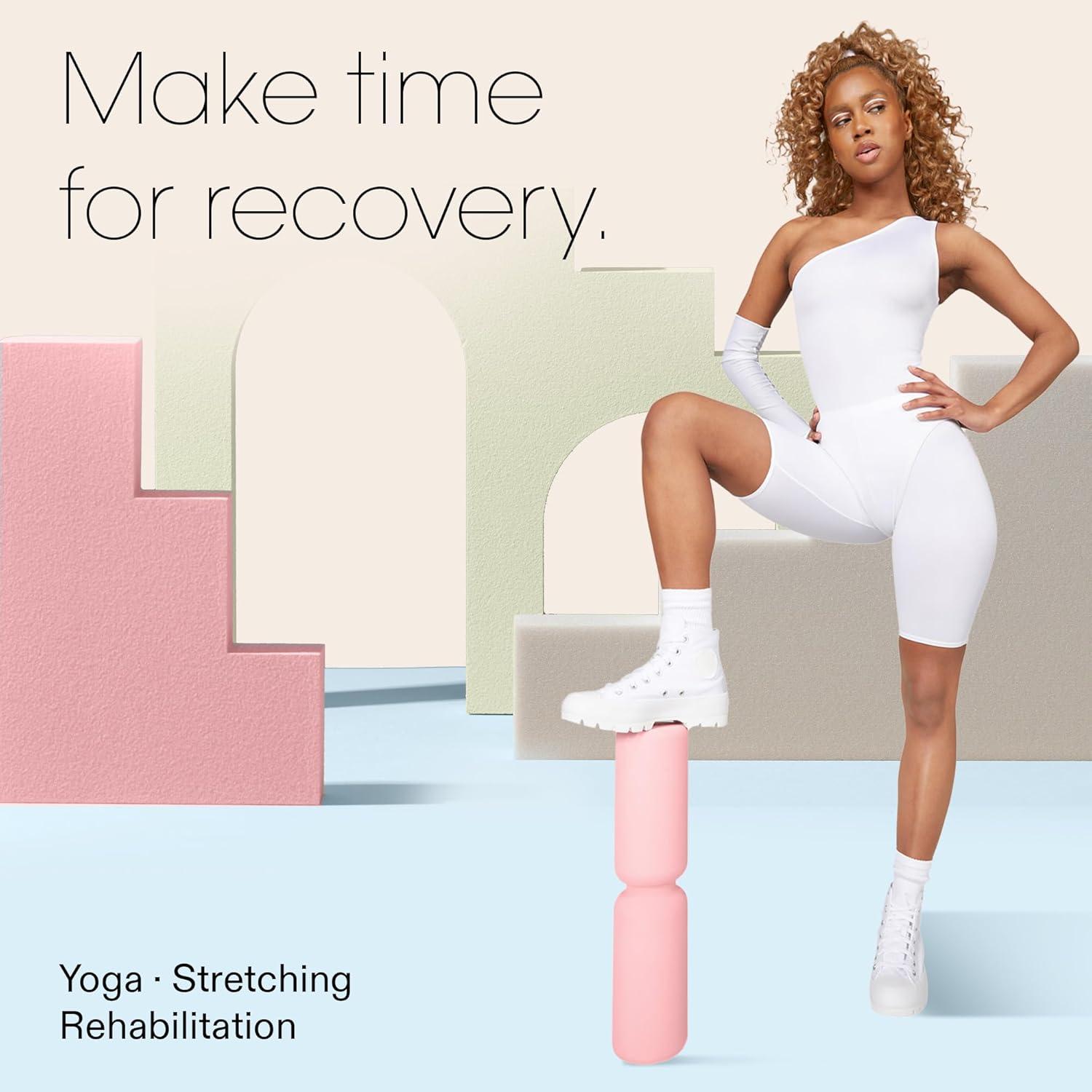 image:imageBala Hourglass Foam Roller Charcoal Soft Density Back Roller Foam for Physical Therapy Deep Tissue Muscle Massage Flexibility amp Stretching Workout Roller for Yoga Neck Back amp Legs ExerciseBlush