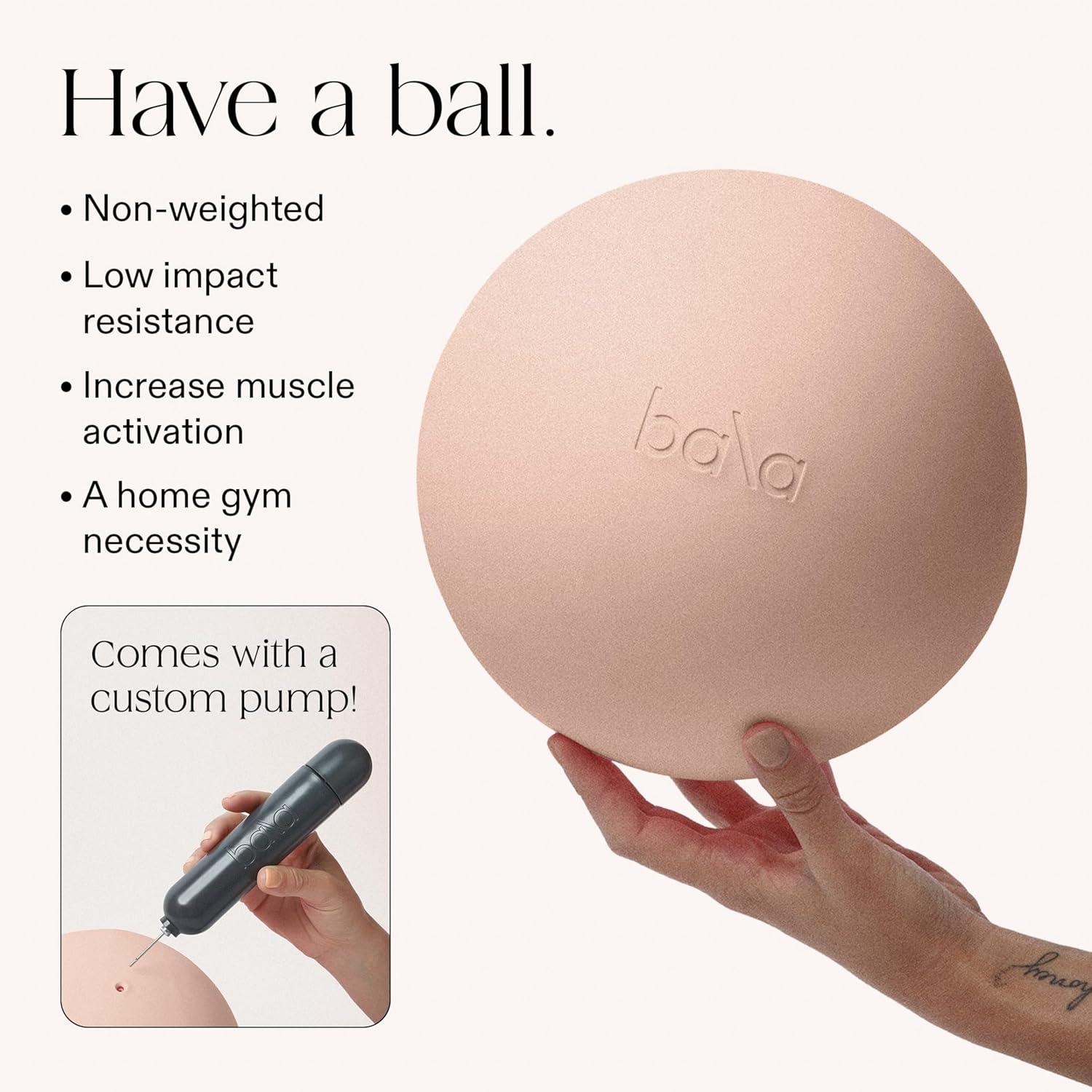 image:imageBala NonWeighted Exercise Ball 8 Yoga Ball for Barre Stretching Strength amp Core Training Small Pilates Ball Workout Accessory with Mini Pump for Home Gym amp Fitness Routines 100 PVCSand