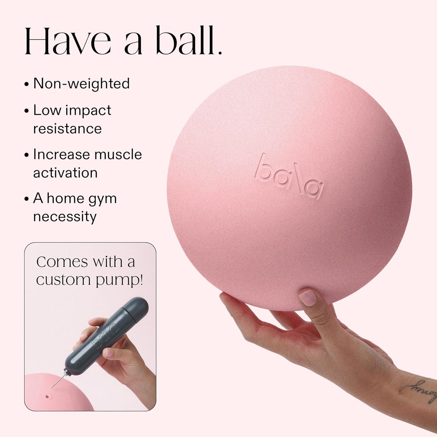 image:imageBala NonWeighted Exercise Ball 8 Yoga Ball for Barre Stretching Strength amp Core Training Small Pilates Ball Workout Accessory with Mini Pump for Home Gym amp Fitness Routines 100 PVCBlush