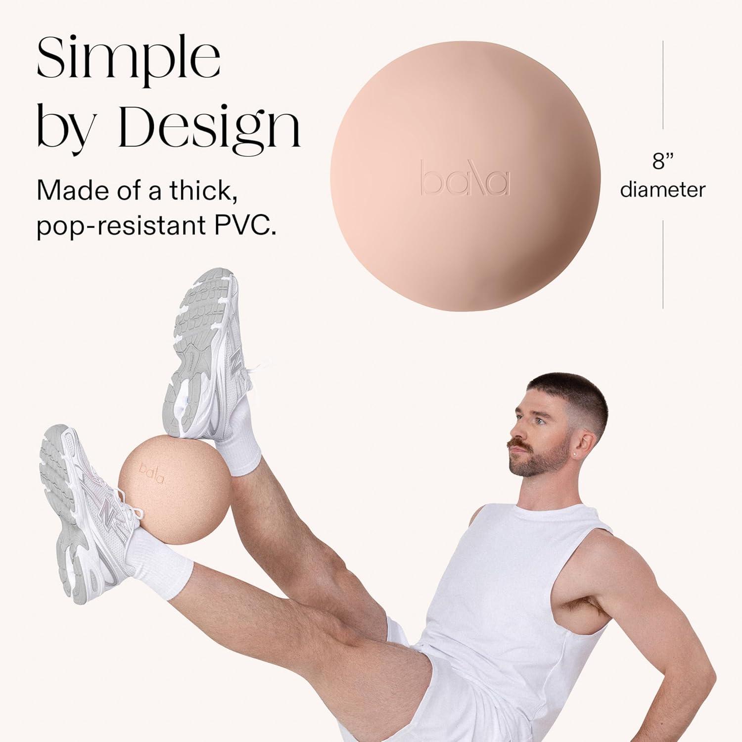 image:imageBala NonWeighted Exercise Ball 8 Yoga Ball for Barre Stretching Strength amp Core Training Small Pilates Ball Workout Accessory with Mini Pump for Home Gym amp Fitness Routines 100 PVCSand