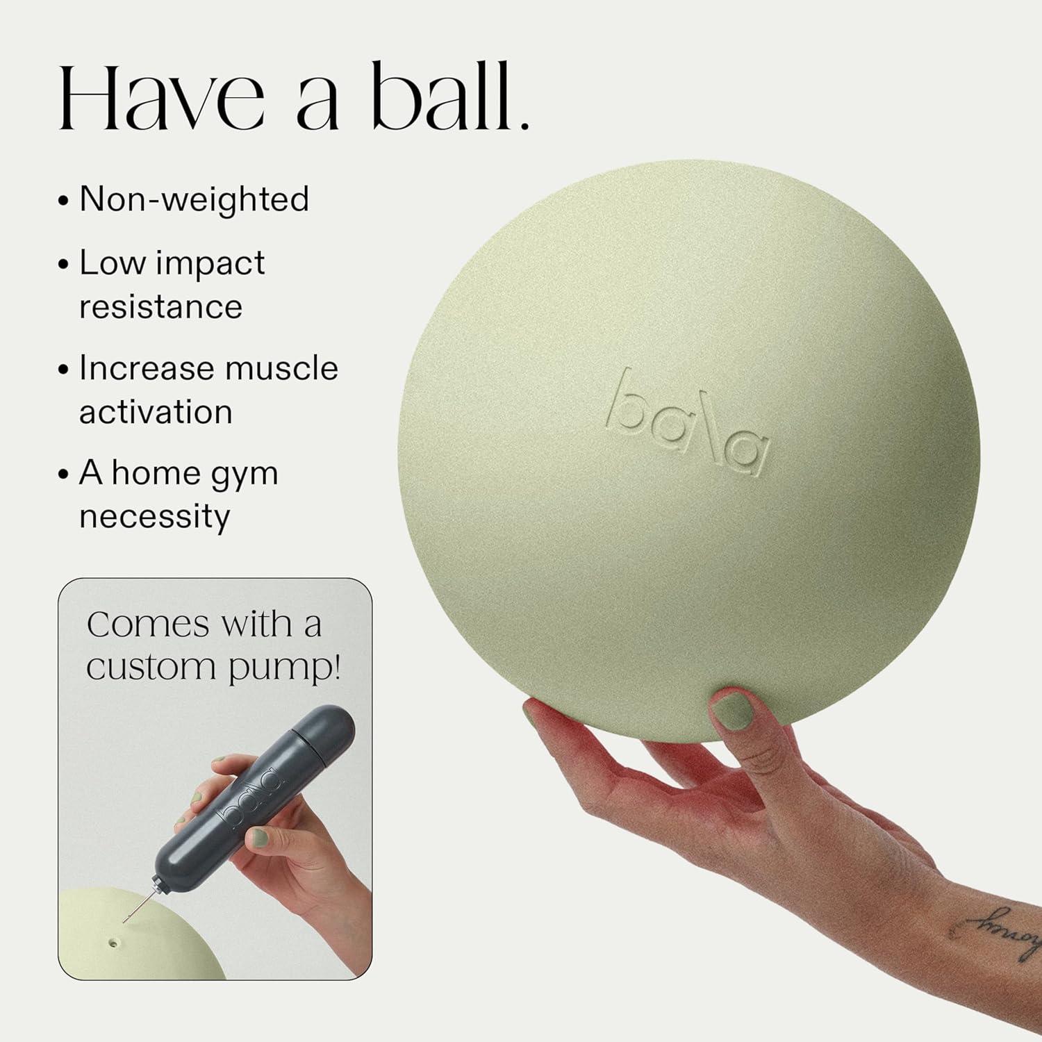 image:imageBala NonWeighted Exercise Ball 8 Yoga Ball for Barre Stretching Strength amp Core Training Small Pilates Ball Workout Accessory with Mini Pump for Home Gym amp Fitness Routines 100 PVCSage