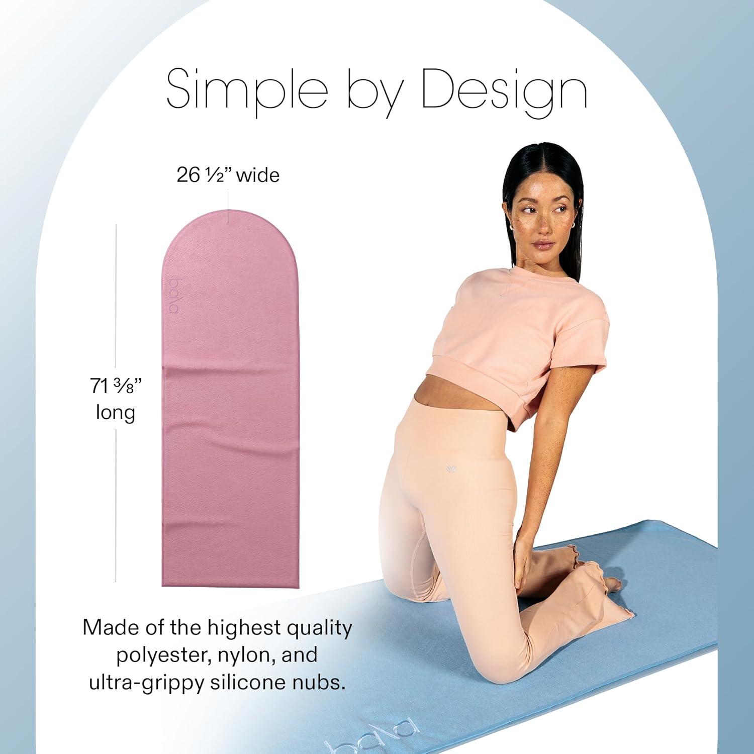 image:imageBala Play Mat Towel Charcoal NonSlip Absorbent Gym Towels Designed for Sweat Hot Yoga Pilates amp Core Training Workouts Fitness amp Exercise Gear Essentials for Working Out Men amp WomenBlush