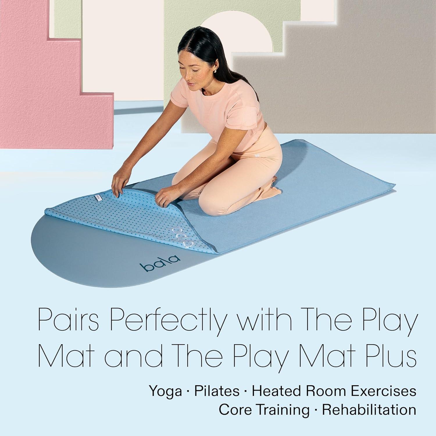 image:imageBala Play Mat Towel Charcoal NonSlip Absorbent Gym Towels Designed for Sweat Hot Yoga Pilates amp Core Training Workouts Fitness amp Exercise Gear Essentials for Working Out Men amp WomenSand