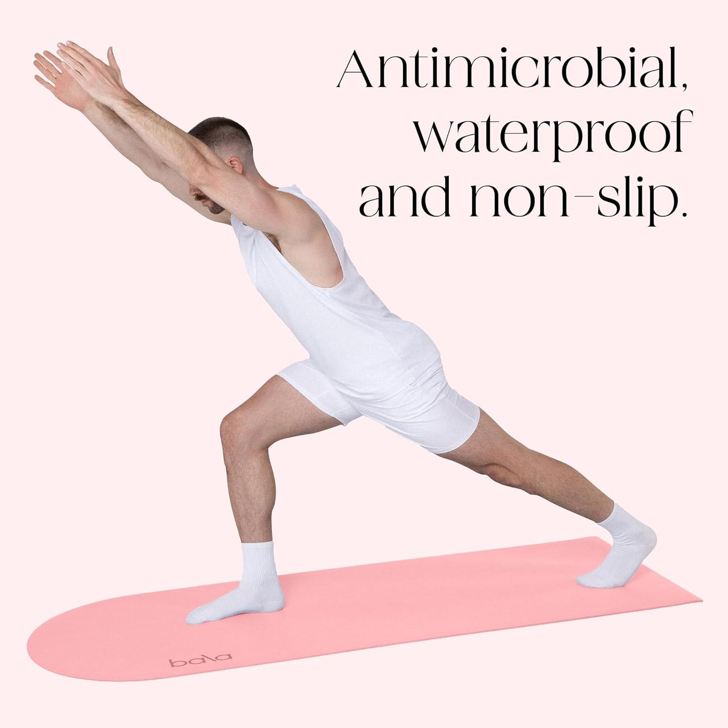 image:imageBala Yoga Mat for Home Gym Non Slip Exercise Mat for Home Workout Stretching Pilates Aerobics amp Floor amp Fitness Work Out Indoor Exercising MatBlush