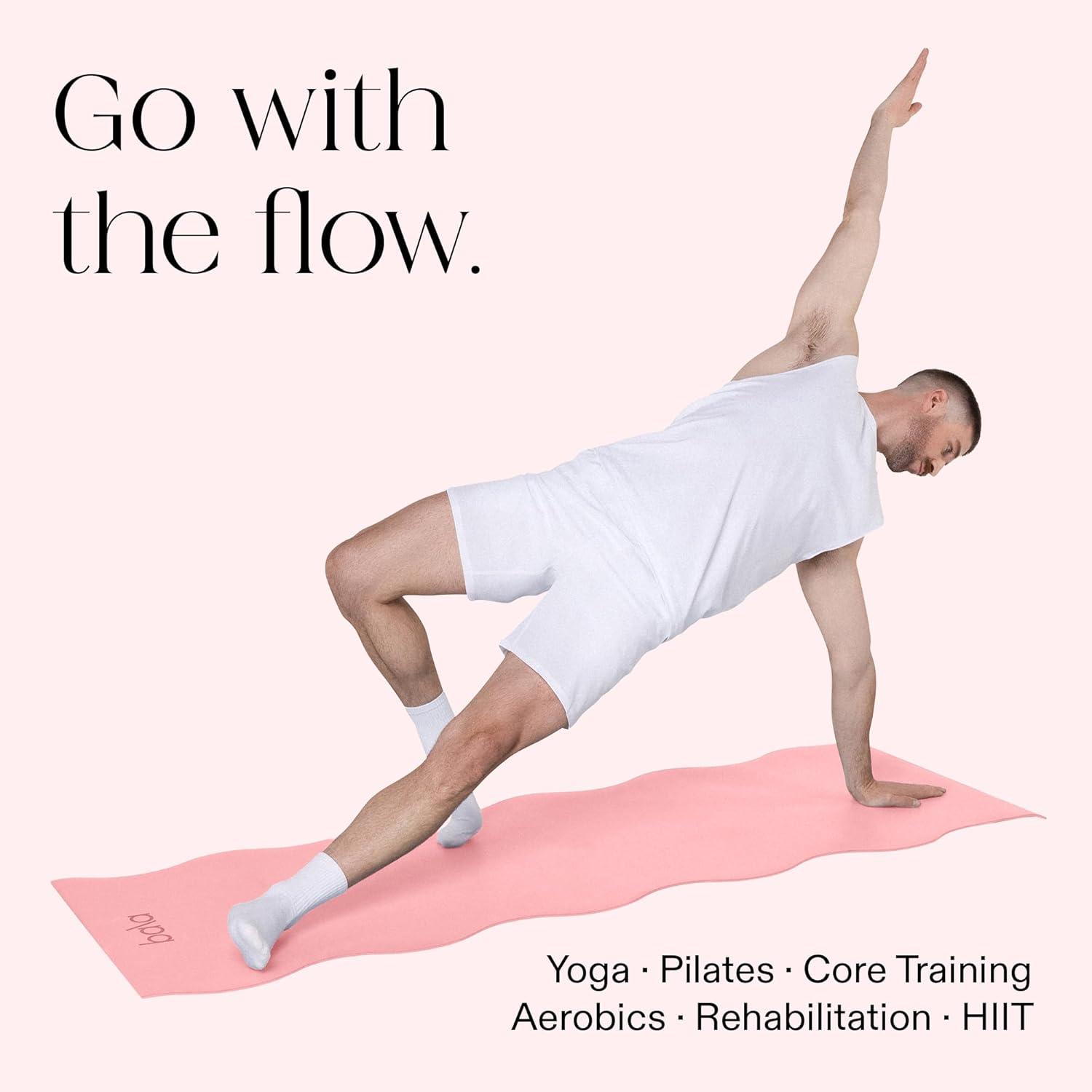 image:imageBala Yoga Mat for Home Gym Non Slip Exercise Mat for Home Workout Stretching Pilates Aerobics amp Floor amp Fitness Work Out Indoor Exercising MatBlush