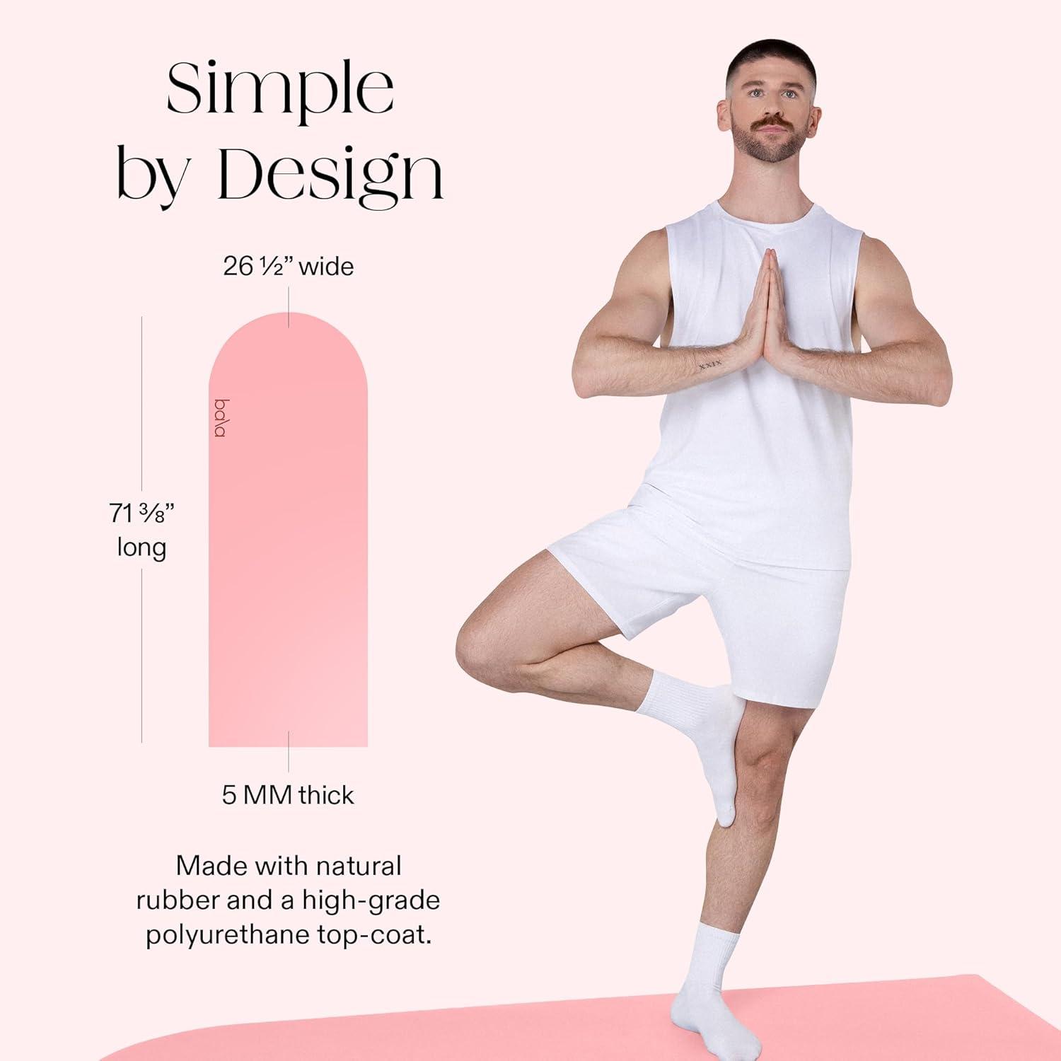 image:imageBala Yoga Mat for Home Gym Non Slip Exercise Mat for Home Workout Stretching Pilates Aerobics amp Floor amp Fitness Work Out Indoor Exercising MatBlush