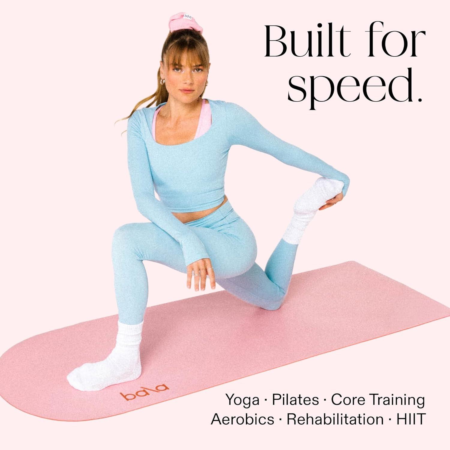 image:imageBala Yoga Mat for Home Gym Non Slip Exercise Mat for Home Workout Stretching Pilates Aerobics amp Floor amp Fitness Work Out Indoor Exercising MatBlush