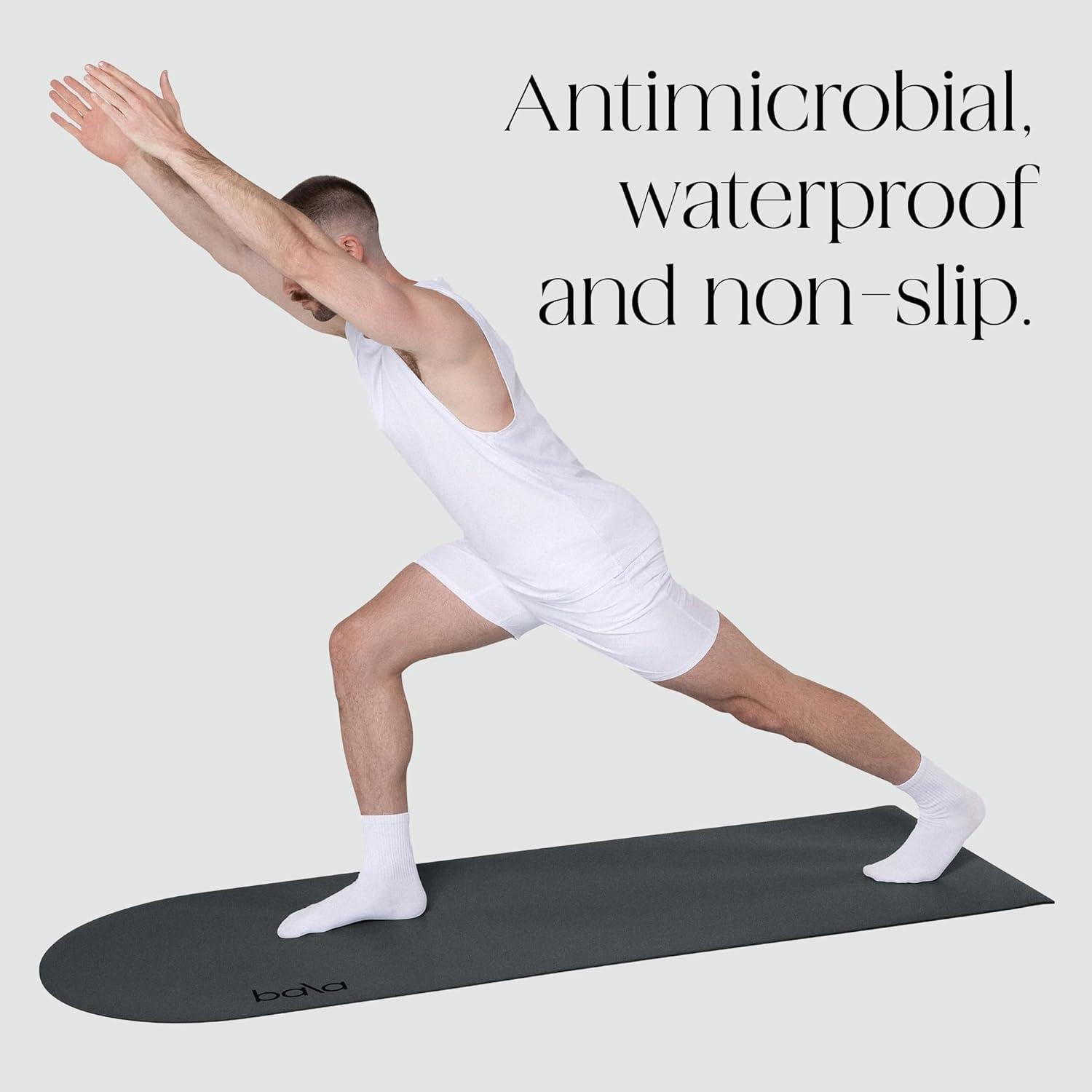 image:imageBala Yoga Mat for Home Gym Non Slip Exercise Mat for Home Workout Stretching Pilates Aerobics amp Floor amp Fitness Work Out Indoor Exercising MatCharcoal