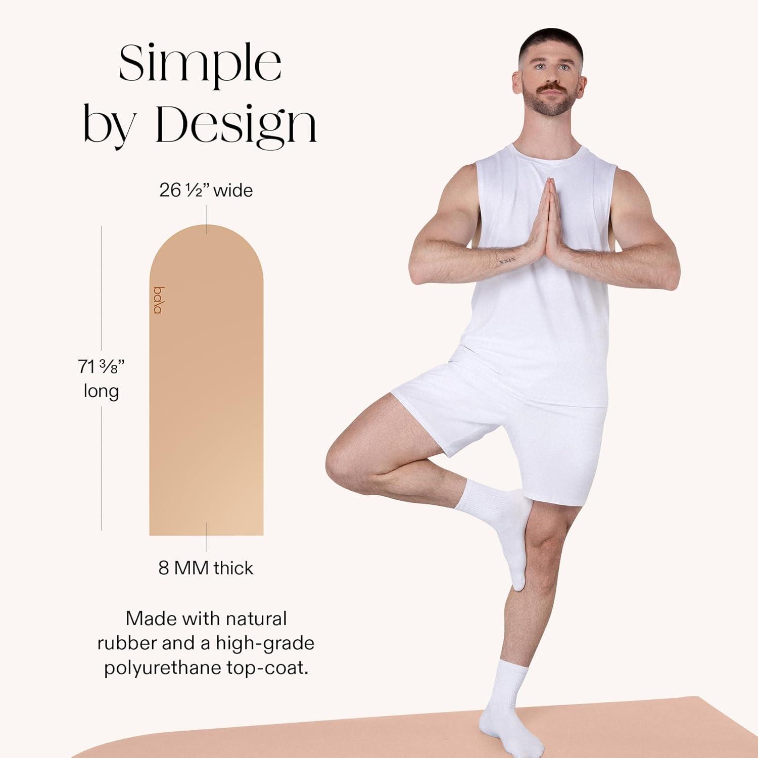image:imageBala Yoga Mat for Home Gym Non Slip Exercise Mat for Home Workout Stretching Pilates Aerobics amp Floor amp Fitness Work Out Indoor Exercising MatSand