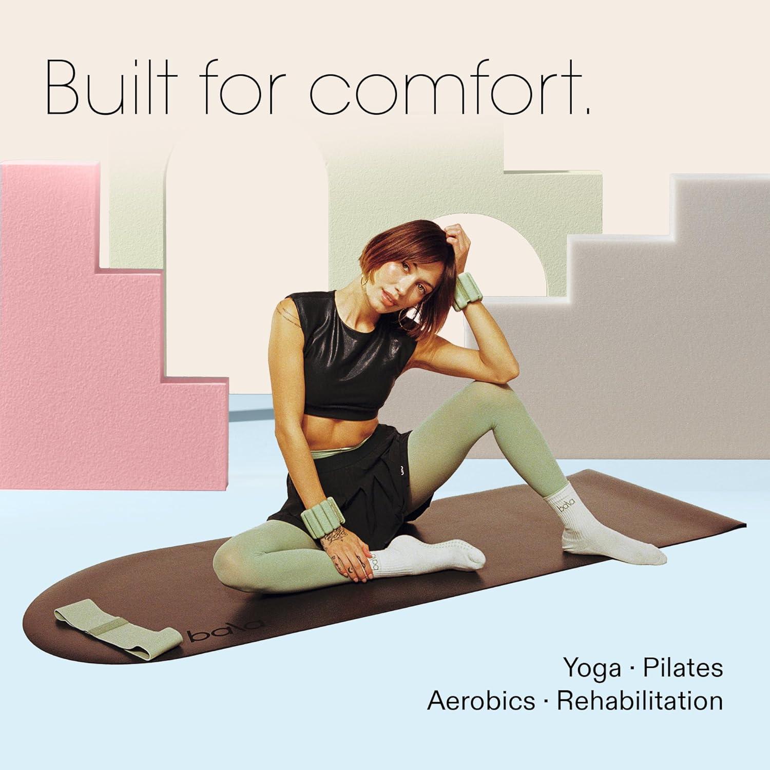 image:imageBala Yoga Mat for Home Gym Non Slip Exercise Mat for Home Workout Stretching Pilates Aerobics amp Floor amp Fitness Work Out Indoor Exercising MatSand