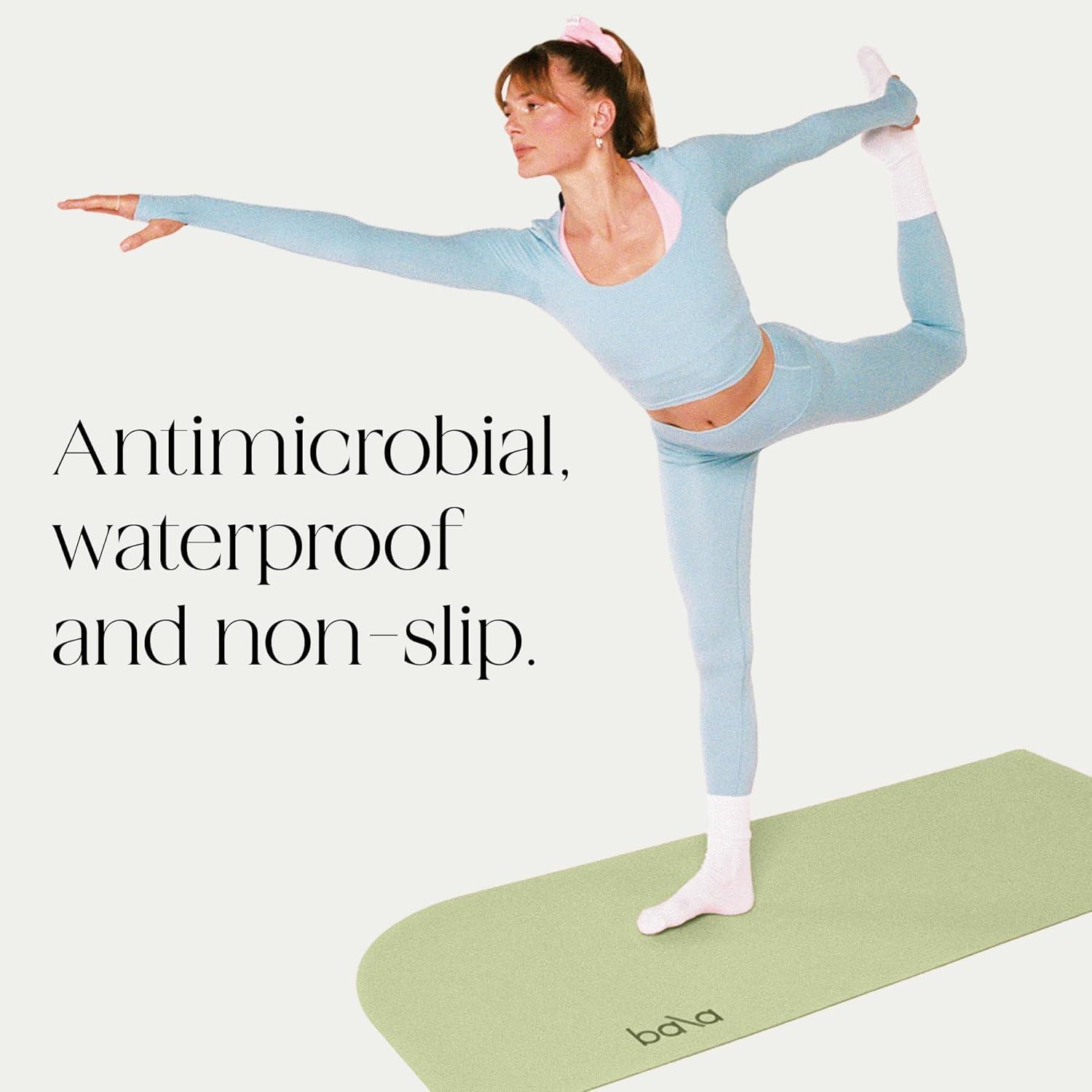 image:imageBala Yoga Mat for Home Gym Non Slip Exercise Mat for Home Workout Stretching Pilates Aerobics amp Floor amp Fitness Work Out Indoor Exercising MatSage