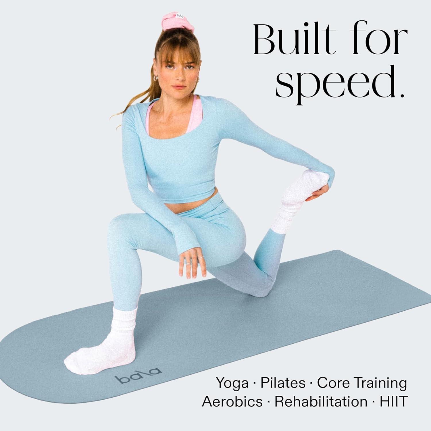 image:imageBala Yoga Mat for Home Gym Non Slip Exercise Mat for Home Workout Stretching Pilates Aerobics amp Floor amp Fitness Work Out Indoor Exercising MatSea