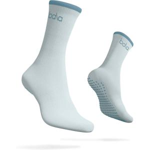 Bala High Sock with Grips – Classic Crew Slip-Free High Socks Designed for Yoga, Pilates, Barre & Home Workouts – Lightweight(Sea)