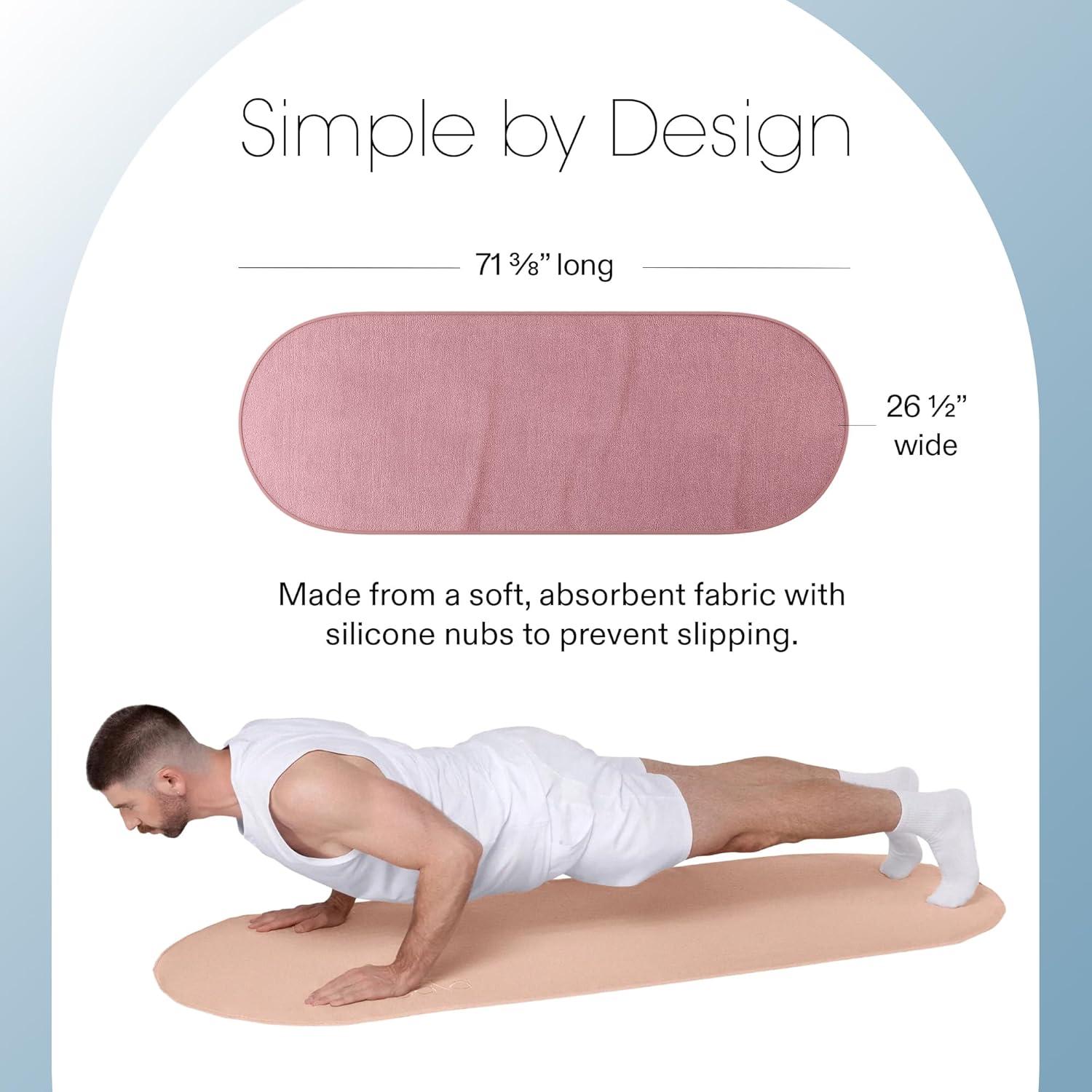 image:imageBala Capsule Mat Towel for Gym Sage SlipResistant Yoga Mat with Sweat Absorbing Fabric for Pilates Core Training amp Exercise Home Workout Essentials for Women amp Men Soft Quick Dry FitnessBlush