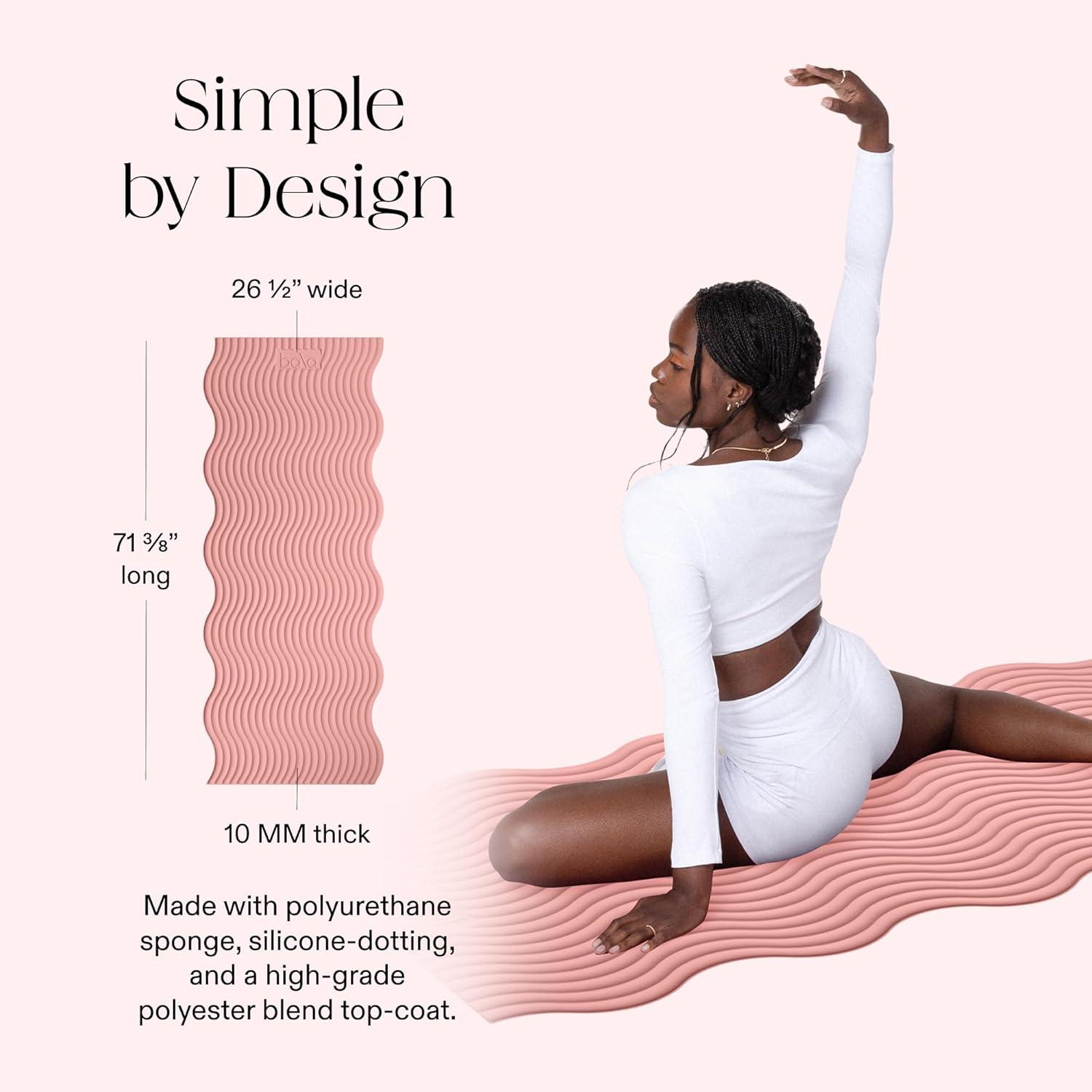 image:imageBala The Plush Yoga Mat for Home Gym Soft 10mm Thick Workout Mat for Yoga Pilates Aerobics amp Fitness Exercise Lightweight Travel Friendly amp Sweat Absorbing Workout EssentialsBlush