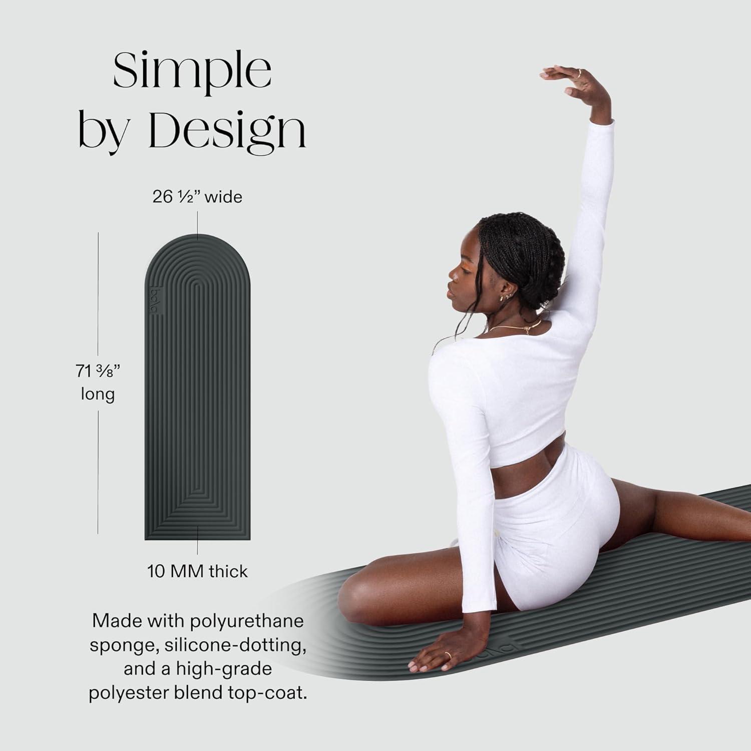 image:imageBala The Plush Yoga Mat for Home Gym Soft 10mm Thick Workout Mat for Yoga Pilates Aerobics amp Fitness Exercise Lightweight Travel Friendly amp Sweat Absorbing Workout EssentialsCharcoal