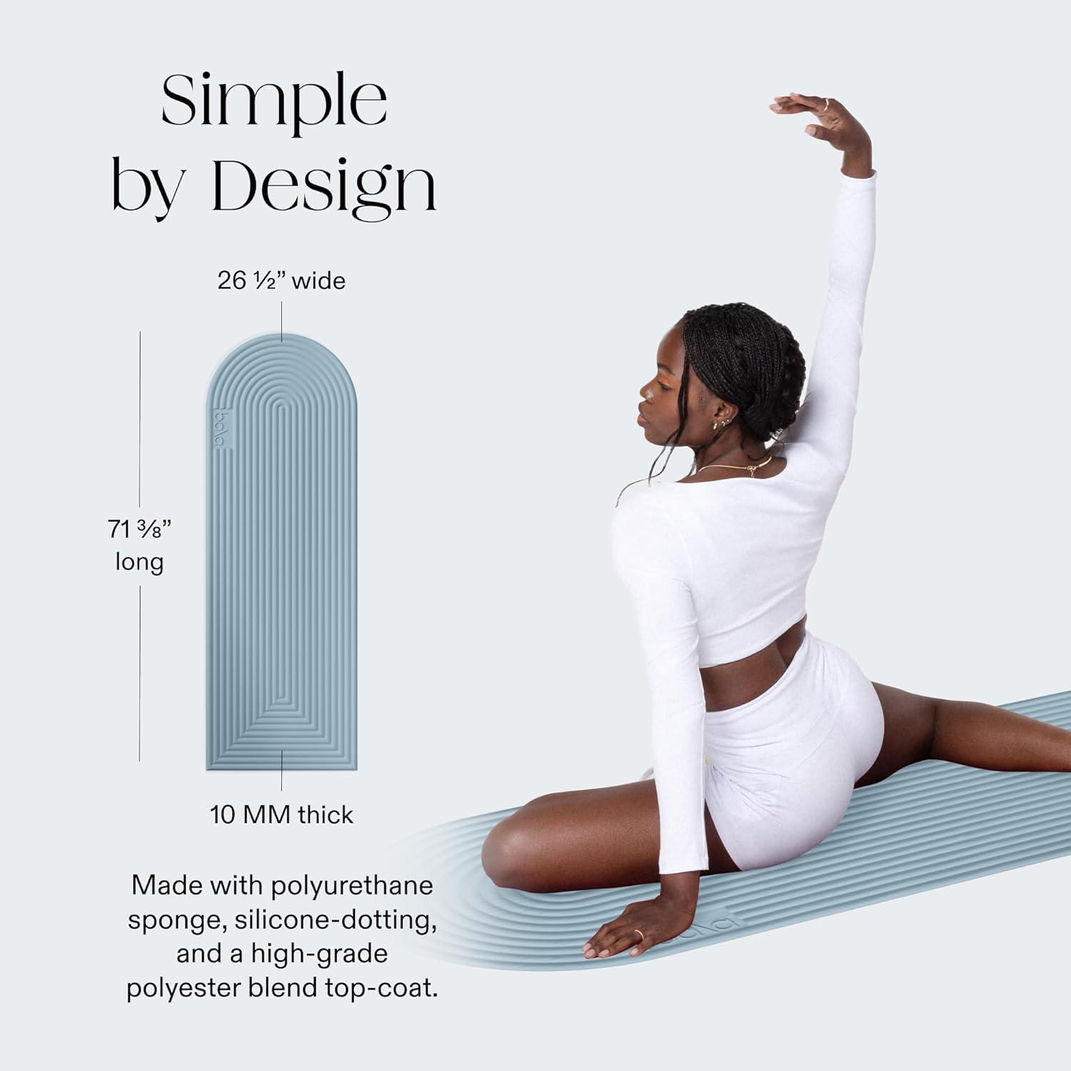 image:imageBala The Plush Yoga Mat for Home Gym Soft 10mm Thick Workout Mat for Yoga Pilates Aerobics amp Fitness Exercise Lightweight Travel Friendly amp Sweat Absorbing Workout EssentialsSea
